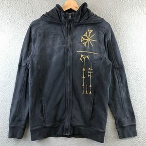 Nightwish Human Nature Graphic Full Zip Hoodie Mens Charcoal Gray Music Tour S